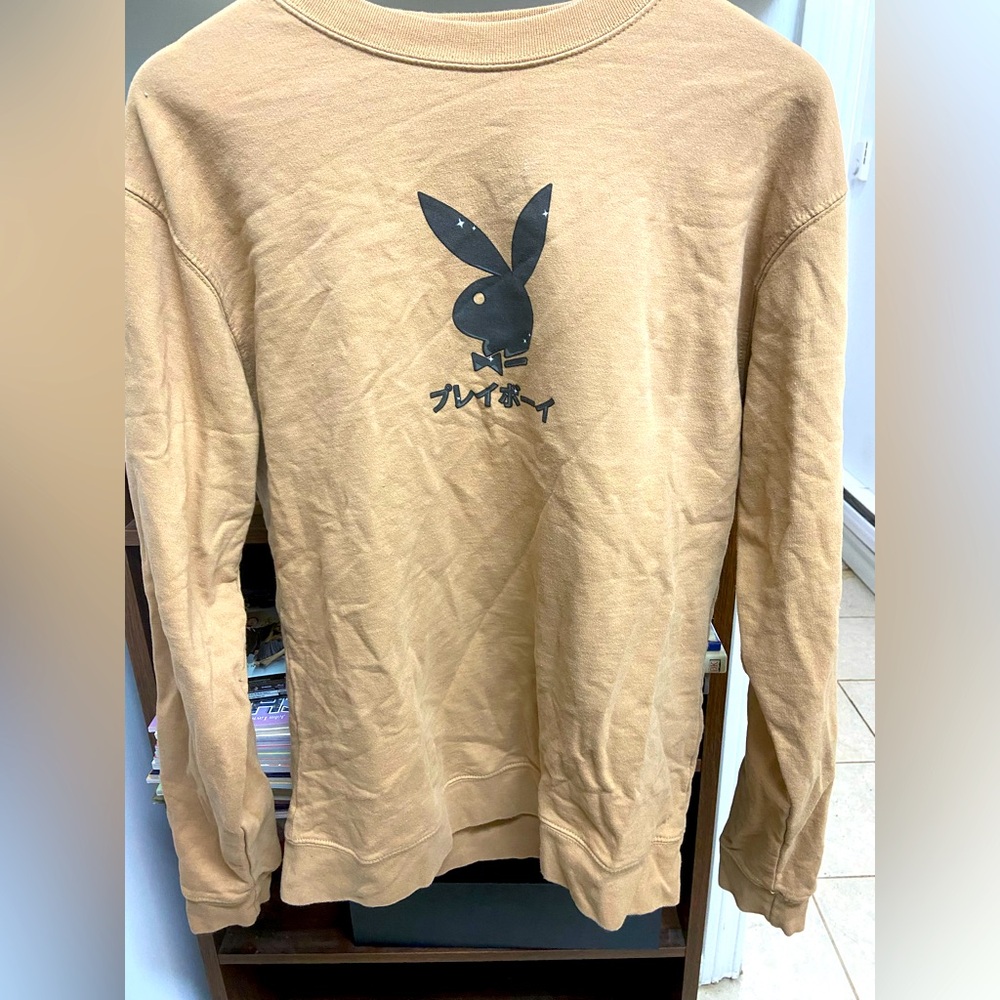 Playboy Club Anime Girl Ace of Spades Light Brown Sweater